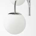 SIMRISHAMN Pendant lamp, 3-armed, chrome-plated, opal white glass