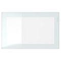 BESTÅ Shelf unit with glass door, white stained oak effect Glassvik/white/light green clear glass, 60x22x38 cm
