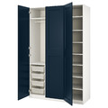 PAX / GRIMO Wardrobe combination, white, Grimo dark blue, 150x60x236 cm