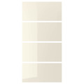 HOKKSUND 4 panels for sliding door frame, high-gloss light beige light beige, 100x201 cm