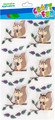 Christmas 3D Decorative Stickers Squirrels 6pcs