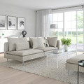SÖDERHAMN 3-seat sofa, with open end, Viarp beige/brown