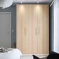 PAX / FORSAND Wardrobe combination, white/white stained oak effect, 150x60x236 cm