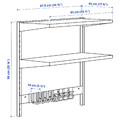 BROR Wall shelf combination, with hooks/2 shelves/black, 88x45x90 cm