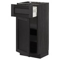 METOD / MAXIMERA Base cabinet with drawer/door, black/Lerhyttan black stained, 40x37 cm