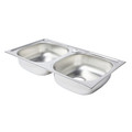 Steel Kitchen Sink Bohm 2 Bowls, linen