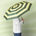 KNALLA Umbrella, foldable green/stripe