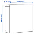 BESTÅ Wall-mounted cabinet combination, white/Selsviken high-gloss/white, 60x22x64 cm
