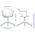 FJÄLLBERGET Conference chair, white stained oak veneer, Gunnared beige light beige