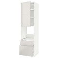 METOD / MAXIMERA Hi cab f ov w dr/2 frnt/1 m/1 h drw, white/Ringhult light grey, 60x60x220 cm