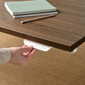 MITTZON Desk sit/stand, electric walnut veneer/white, 140x60 cm