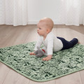 TROLLDOM Quilted blanket, forest animal pattern/green, 96x96 cm