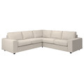 VIMLE Corner sofa, 4-seat, with wide armrests/Gunnared beige