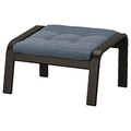 POÄNG Footstool, black-brown/Gunnared blue