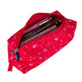 Pencil Case Oxford Floral, large, dark pink