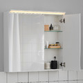 TREASJÖN Mirror cab 2 door/built-in lighting, 80x17x75 cm