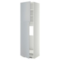 METOD High cabinet for fridge w 2 doors, white/Veddinge grey, 60x60x220 cm