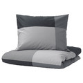 BRUNKRISSLA Duvet cover and 2 pillowcases, black, 200x200/50x60 cm