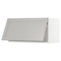 METOD Wall cabinet horizontal w push-open, white/Lerhyttan light grey, 80x40 cm