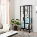 MILSBO Glass-door cabinet, anthracite, 73x175 cm