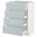 METOD / MAXIMERA Base cab 4 frnts/4 drawers, white/Kallarp light grey-blue, 60x37 cm