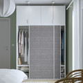 PLATSA Wardrobe w 2 sliding doors+4 doors, white LARKOLLEN double sided/beige/dark grey FONNES white, 160x57x241 cm