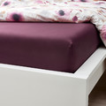 ULLVIDE Fitted sheet, deep red, 160x200 cm