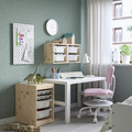 TROFAST Storage combination w boxes/trays, light white stained pine grey/white, 32x44x52 cm