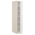 METOD High cabinet with shelves, white/Havstorp beige, 60x37x200 cm