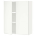 METOD Wall cabinet with shelves/2 doors, white/Voxtorp matt white, 80x100 cm