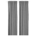 ROSENMANDEL Block-out curtains, 1 pair, grey, 135x300 cm