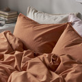 ÄNGSLILJA Duvet cover and pillowcase, red-brown, 150x200/50x60 cm