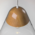 AKTERGAST Pendant lamp, glass/solid birch, 30 cm