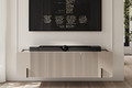 Wall-Mounted TV Cabinet Malmi 150 cm, cashmere, crema bianca, black