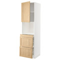 METOD / MAXIMERA Hi cab f micro combi w door/3 drwrs, white/Forsbacka oak, 60x60x220 cm