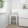 VANGSTA / JANINGE Table and 4 chairs, white/white, 120/180 cm