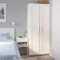 BRIMNES Wardrobe with 2 doors, white, 78x190 cm