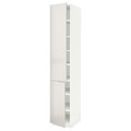 METOD High cabinet with shelves/2 doors, white/Ringhult light grey, 40x60x220 cm