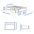 NORDLI Bed frame with storage and mattress, anthracite/Vågstranda medium firm, 90x200 cm