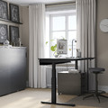 MITTZON Desk sit/stand, electric black stained ash veneer/black, 160x80 cm