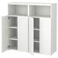 SMÅSTAD / PLATSA Storage combination, white/with frame with 6 shelves, 120x42x123 cm