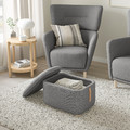 OSKARSHAMN Footstool with storage, Tibbleby beige/grey