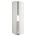 METOD High cab f fridge/freezer w 2 doors, white/Lerhyttan light grey, 60x60x220 cm