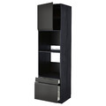 METOD / MAXIMERA Hi cab f ov/combi ov w dr/2 drwrs, black/Upplöv matt anthracite, 60x60x220 cm