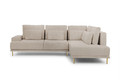 Corner Sofa-Bed Right Nicole L Crown 2 Beige/gold legs