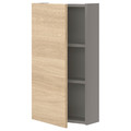 ENHET Wall cb w 2 shlvs/doors, grey, oak effect, 40x15x75 cm