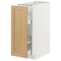 METOD / MAXIMERA Base cabinet/pull-out int fittings, white/Forsbacka oak, 30x60 cm