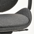 HATTEFJÄLL Office chair with armrests, Gunnared dark grey/black