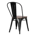 Metal Chair Paris Wood, black