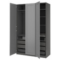 PAX / GULLABERG Wardrobe combination, dark grey/grey, 150x60x236 cm